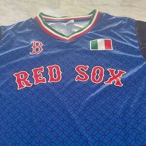 Boston Red Sox Blue Jersey with Italian Flag Trim size M